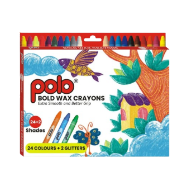 Polo Bold Wax Crayons 24 + 2 Colours