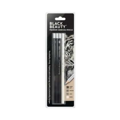 Black Beauty Premium Charcoal Pencils Set of 4